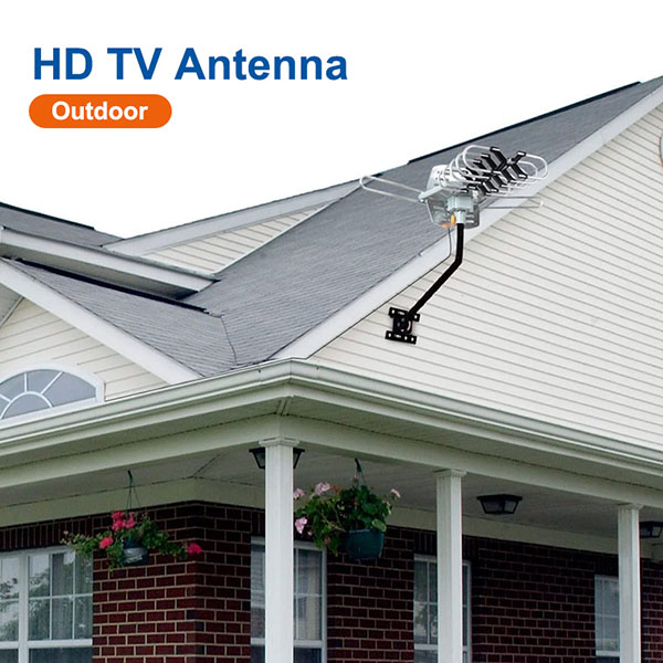 150 Mile Motorized 360 Degree Rotation OTA Amplified Outdoor HD TV Antenna - UHF/VHF/1080P Channels Wireless Remote control